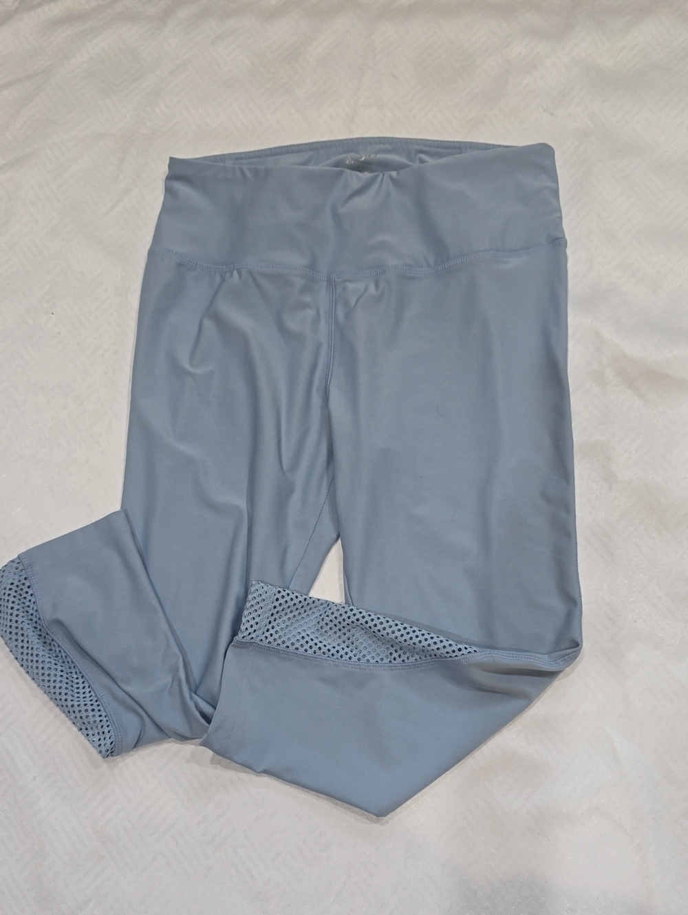 VOGO Athletica Powder Blue Kids Mesh-Cuff Leggings